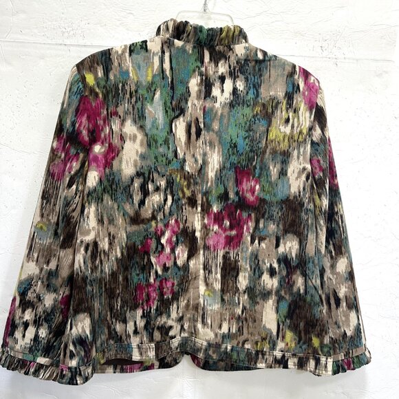 REQUIREMENTS Soft Corduroy Blazer Multicolor Zip Jacket - Picture 3 of 7